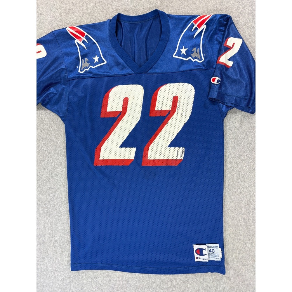New England Patriots NFL Screened Vintage Football Jersey (#22 Meggett) Medium